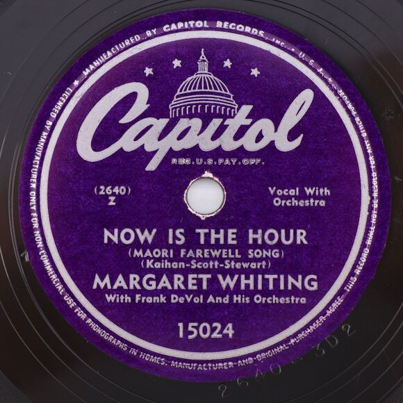 Margaret Whiting - Now Is The Hour / But Beautiful 1948 10" 78 rpm Record 15024 - Picture 1 of 16